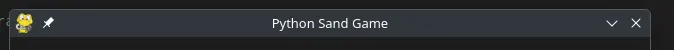 The heading of a window showing Python Sand Game, to show what it does